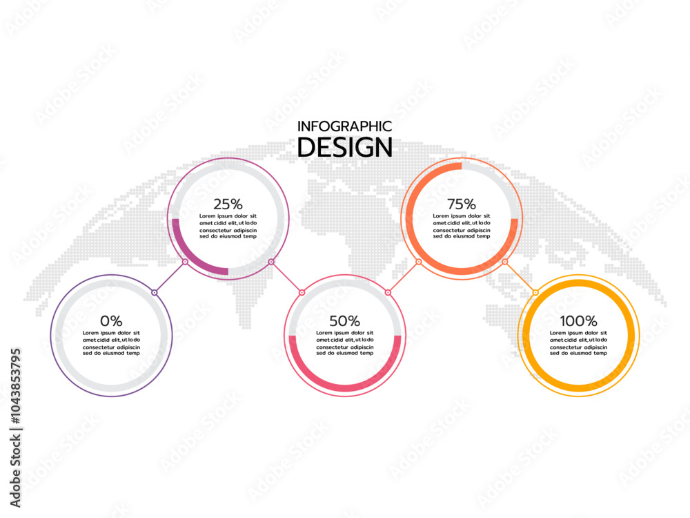 Fototapeta premium Circle percentage infographic diagrams set. Percentage pie chart for infographics.