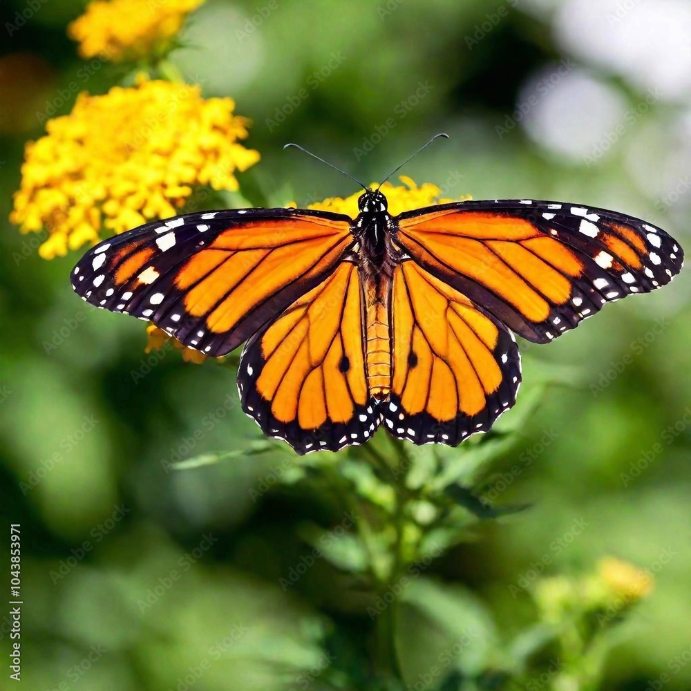 A close-up photo of a monarch butterfly with its wings fully open, deep focus highlighting the contrast between its orange and black markings, eye-level shot offering a sharp portrait that showcases A close-up photo of a monarch butterfly with its wings fully open, deep focus highlighting the contrast between its orange and black markings, eye-level shot offering a sharp portrait that showcases