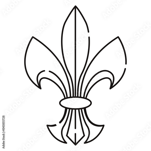 Fleur de lys coat of arms symbol icon Vector