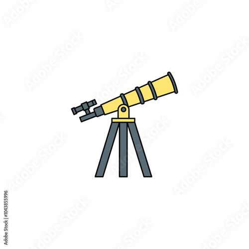 Telescope colored vector icon on white background. Stock vector EPS10