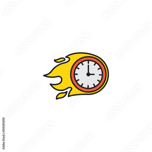 Time fast colored vector icon on white background. Stock vector EPS10