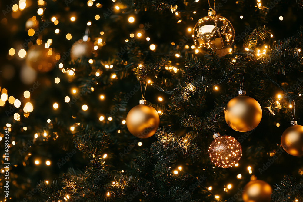 lose-up of a beautifully decorated Christmas tree with twinkling lights and shiny ornaments
lose-up of a beautifully decorated Christmas tree with twinkling lights and shiny ornaments