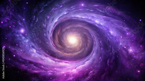 Purple spiral galaxy background in space