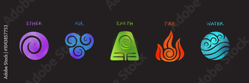 Elemental Symbols Horizontal Set