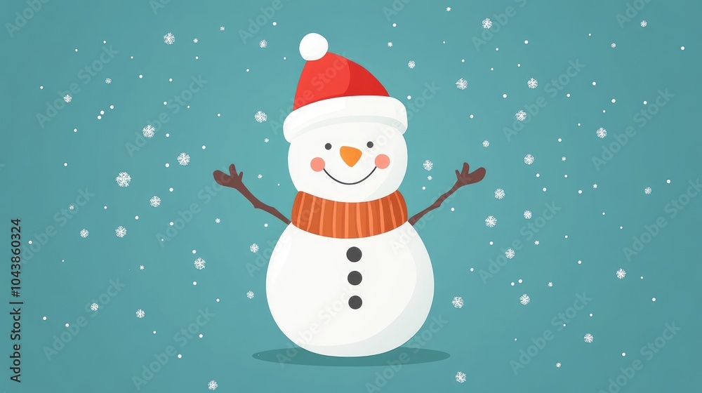 Christmas snowman flat design, winter wonderland theme, animation Christmas snowman flat design, winter wonderland theme, animation