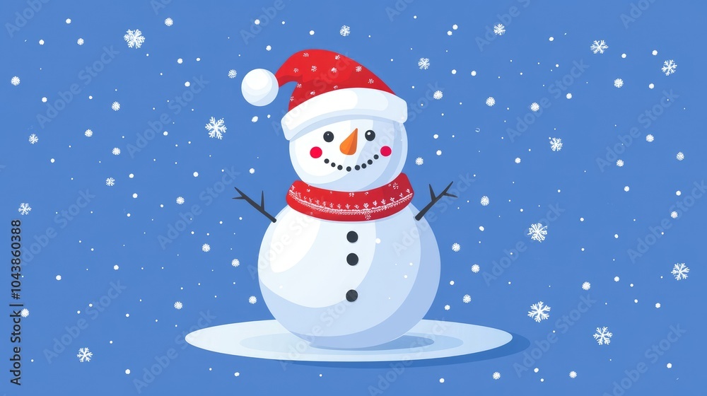 Christmas snowman flat design, winter wonderland theme, animation Christmas snowman flat design, winter wonderland theme, animation