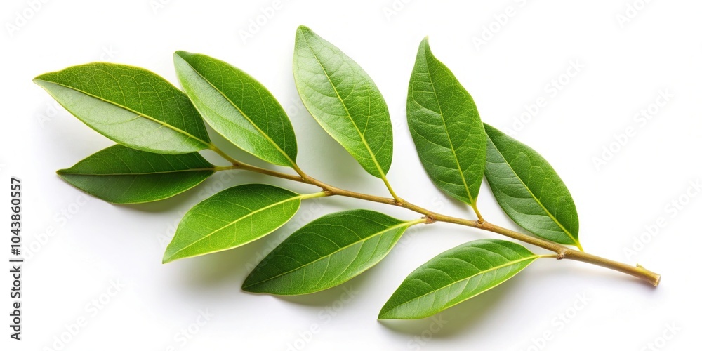 Sandalwood leaves on isolated white background Sandalwood leaves on isolated white background