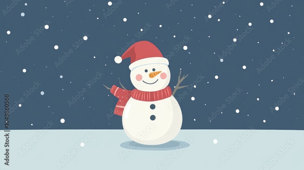 Christmas snowman flat design, winter wonderland theme, animation Christmas snowman flat design, winter wonderland theme, animation