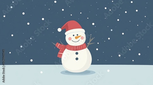 Christmas snowman flat design, winter wonderland theme, animation