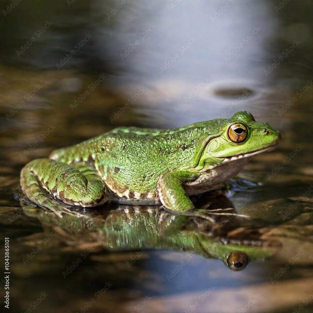 green frog in the pond green frog in the pond