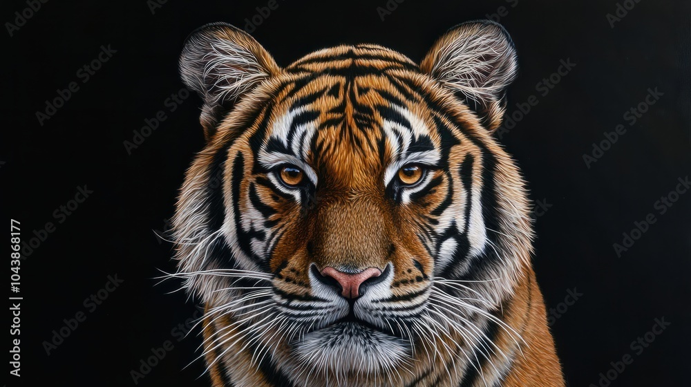 Fototapeta premium Portret tygrysa na czarnym tle