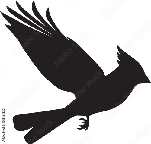 silhouette vector art of cardinal