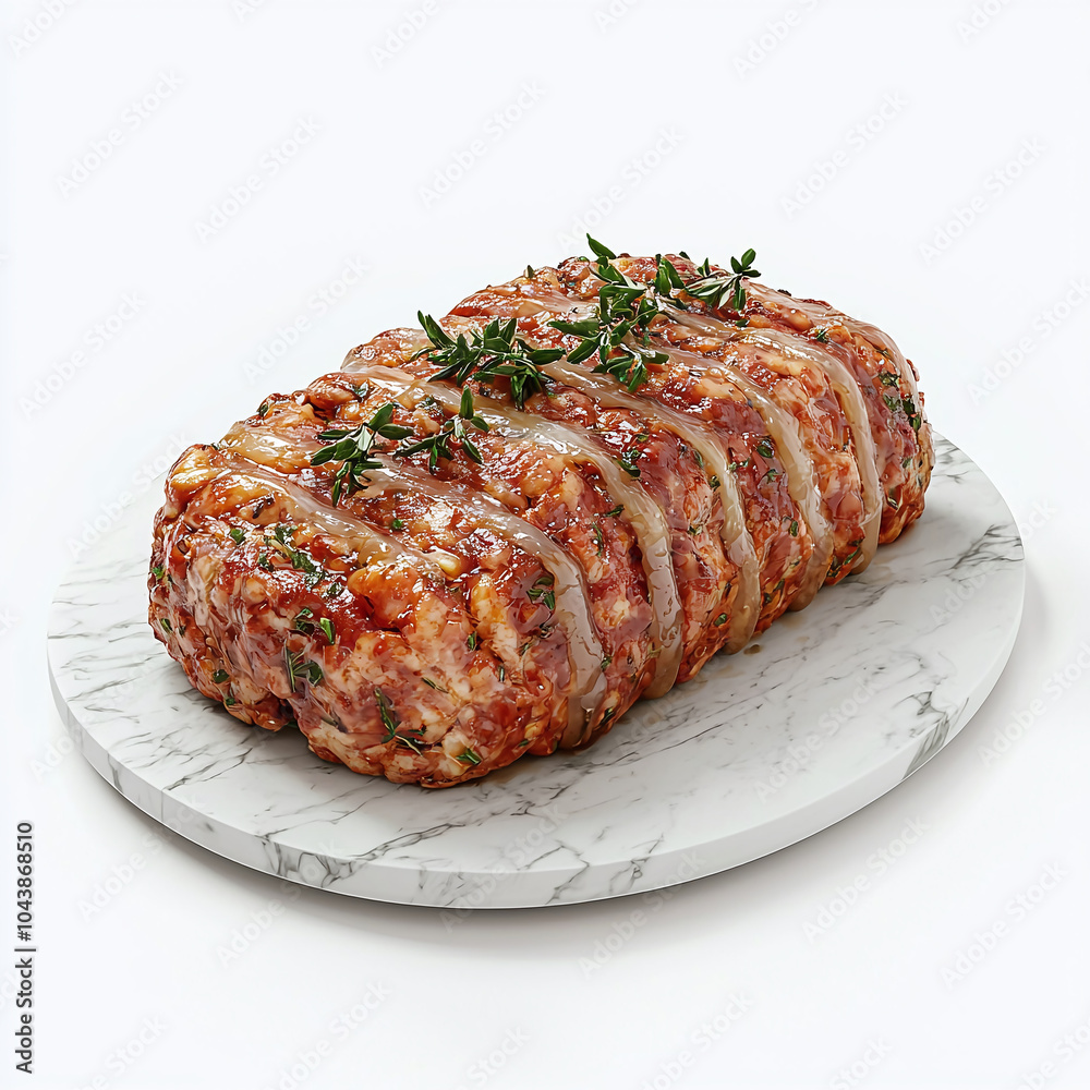 Savory Homemade Meatloaf Ready to Cook: A Blend of Ground Meat and Herbs on Marble - Unique Recipe Savory Homemade Meatloaf Ready to Cook: A Blend of Ground Meat and Herbs on Marble - Unique Recipe