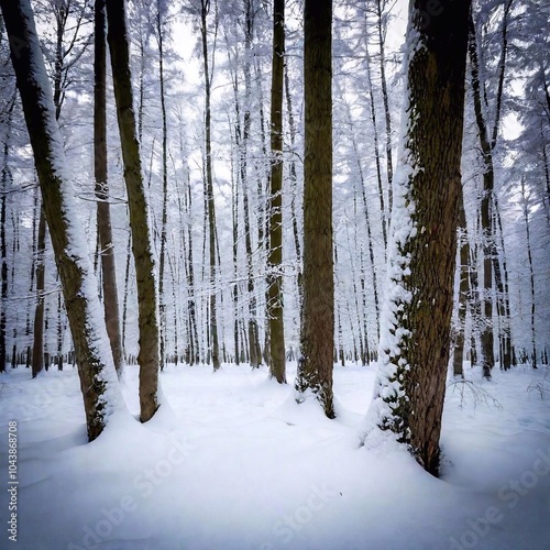 winter landscape with snow covered trees