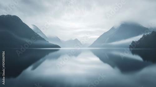 Misty Mountain Reflection