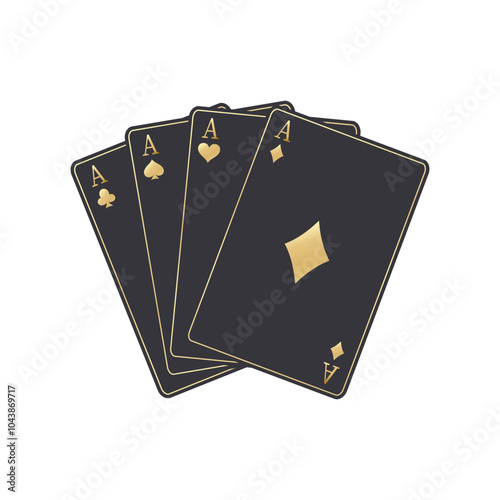 Set of black poker cards