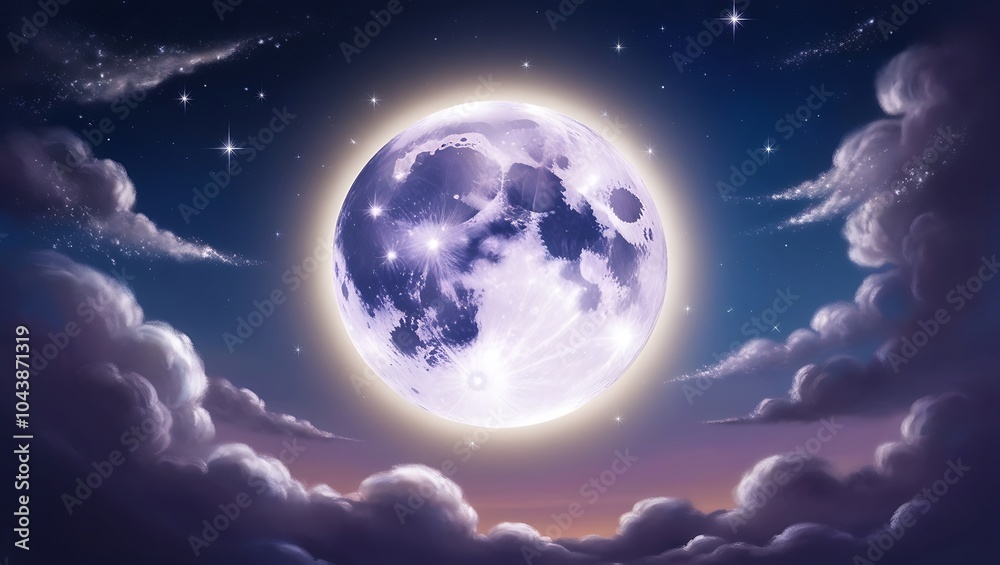 Beautiful moon wallpaper with glowing stars and a soft peaceful glow Beautiful moon wallpaper with glowing stars and a soft peaceful glow