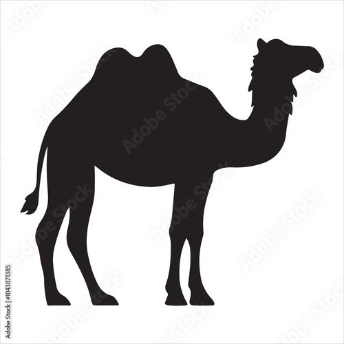 Coloring page with a cartoon depiction of an adorable camel