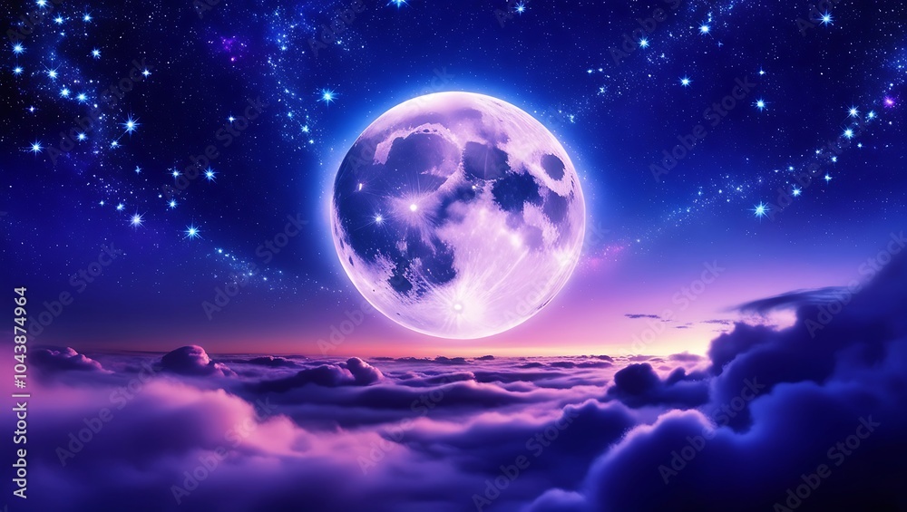 Naklejka premium Beautiful moon wallpaper with stunning colors and clear sky details