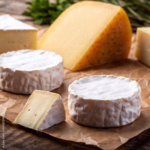 different kinds of cheese with nuts and rosemary