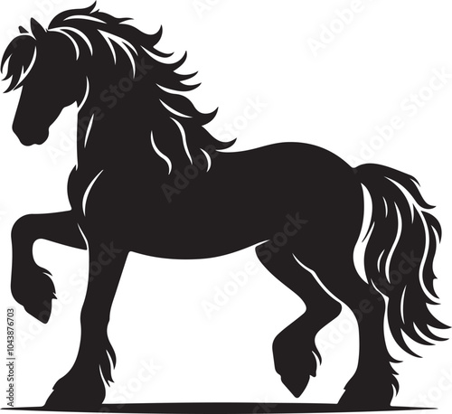 Silhouette of Horse on white background eps 10