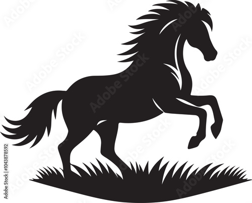 Silhouette of Horse on white background eps 10