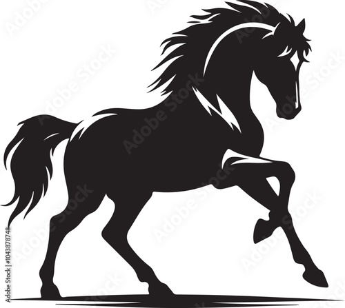 Silhouette of Horse on white background eps 10