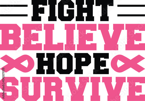 Breast Cancer T-shirt Design, Breast Cancer Awareness, Inspirational Breast Cancer Survivor T-Shirt, Hope and Strength Pink Ribbon, Support Breast Cancer Fighters, Faith Over Fear, Warrior Woman.