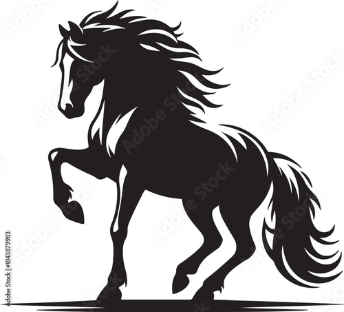 Silhouette of Horse on white background eps 10
