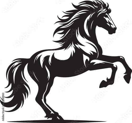 Silhouette of Horse on white background eps 10