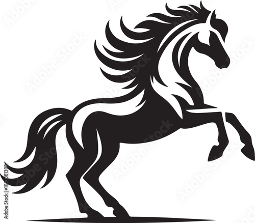 Silhouette of Horse on white background eps 10