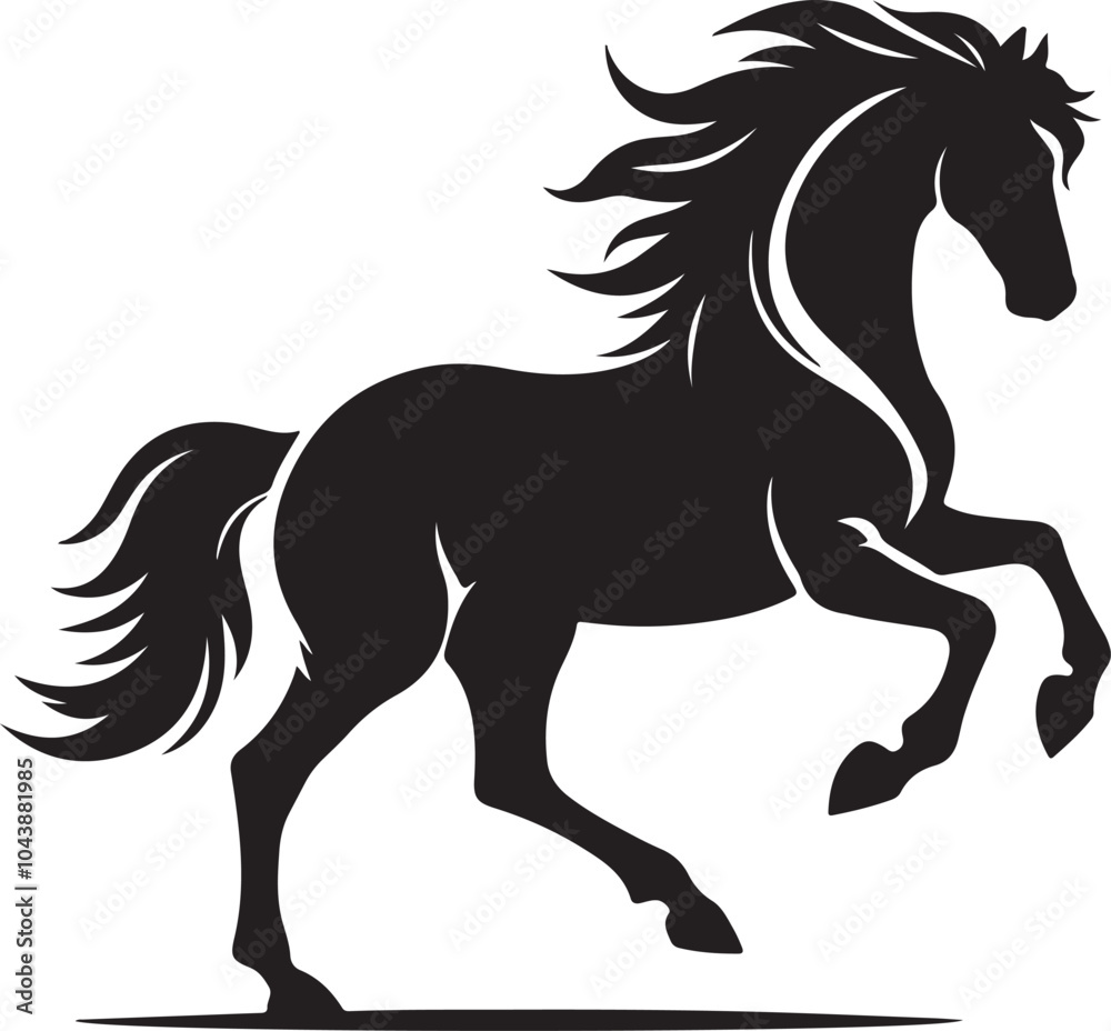Obraz premium Silhouette of Horse on white background eps 10