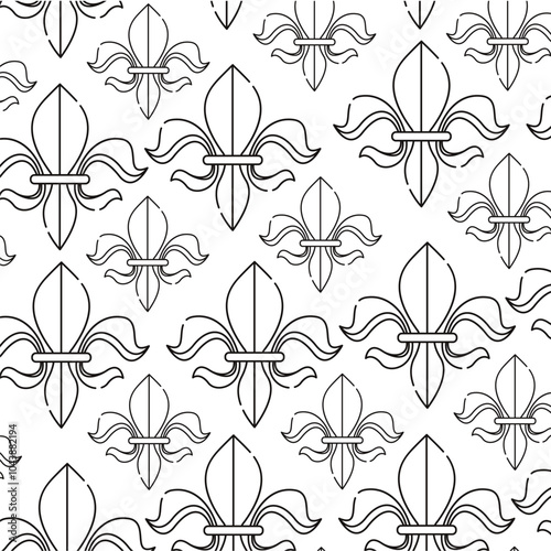 Fleur de lys symbol pattern background Vector