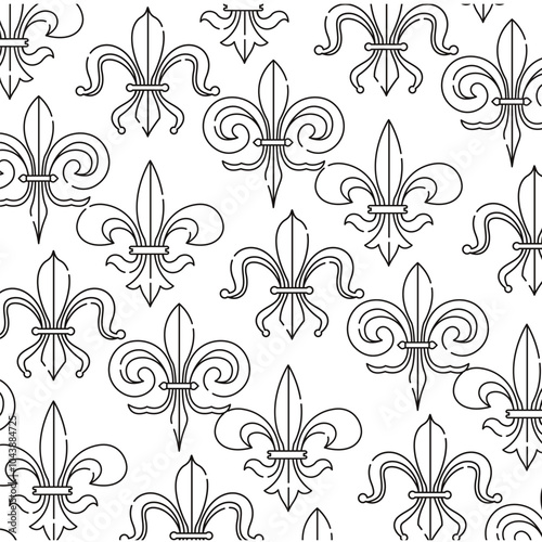 Fleur de lys symbol pattern background Vector photo