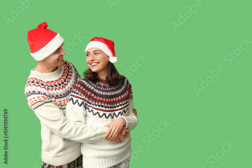 Happy young couple in Chris...