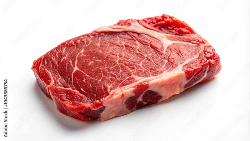 Fototapeta premium Raw beef steak on white background