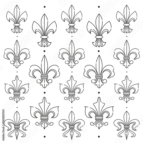 Fleur de lys symbol pattern background Vector