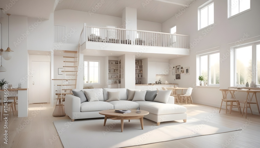 Illustration of the living room interior Illustration of the living room interior