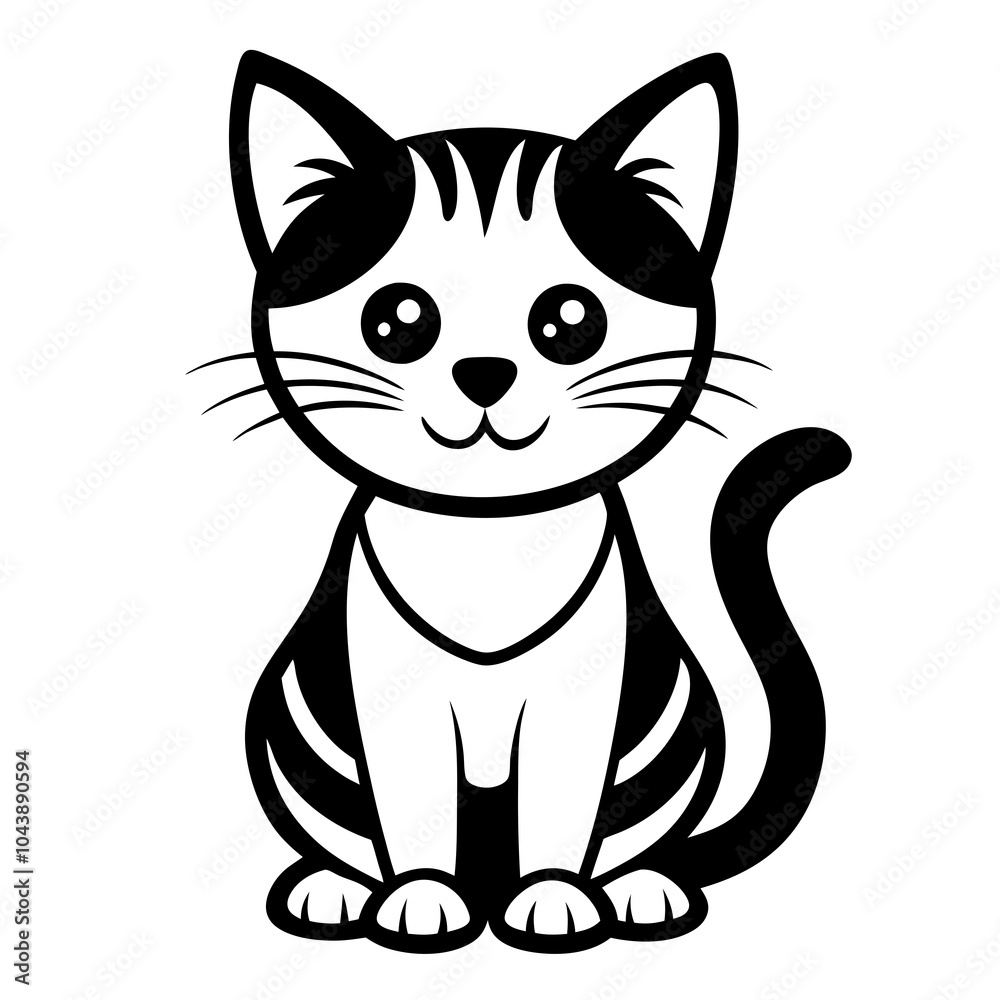 Fototapeta premium A cute mascot cat logo vector silhouette an white background