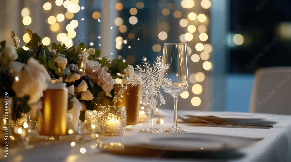 Elegant Winter Wedding Reception Table Setting Elegant Winter Wedding Reception Table Setting