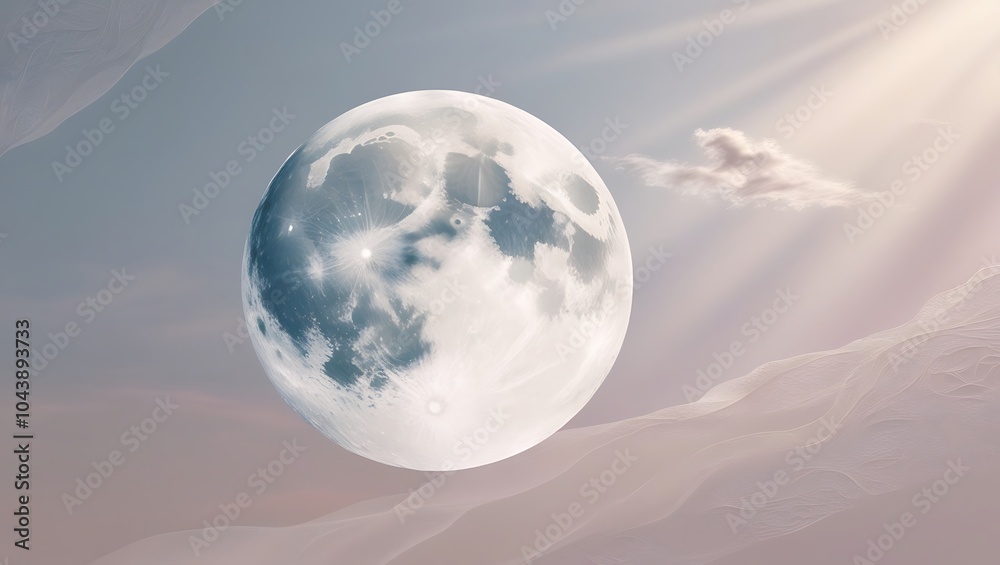 Elegant moon wallpaper with luminous stars and soft night sky details Elegant moon wallpaper with luminous stars and soft night sky details