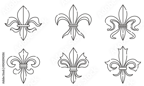 Fleur de lys coat of arms symbols Set Vector