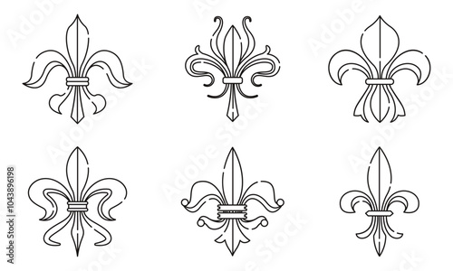 Fleur de lys coat of arms symbols Set Vector