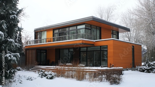 SIP panel houses in cold climates --ar 16:9 --style raw --v 6.1 Job ID: ad9e8488-29a6-4192-b941-97cc7b2f73b0 photo