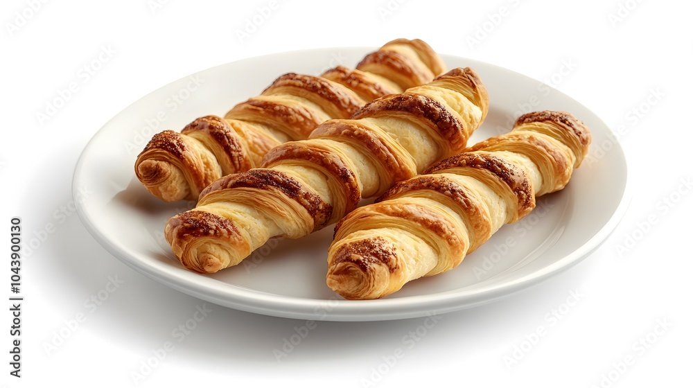 Delicious cinnamon twists on plate - freshly baked pastry delight for breakfast and snacks