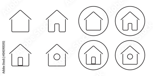 Home icons. House vector icons. Set of houses symbols. Illustration