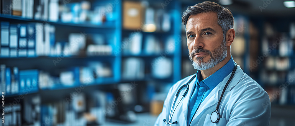 Confident Male Doctor in a Medical Office Healthcare Professional Portrait Confident Male Doctor in a Medical Office Healthcare Professional Portrait