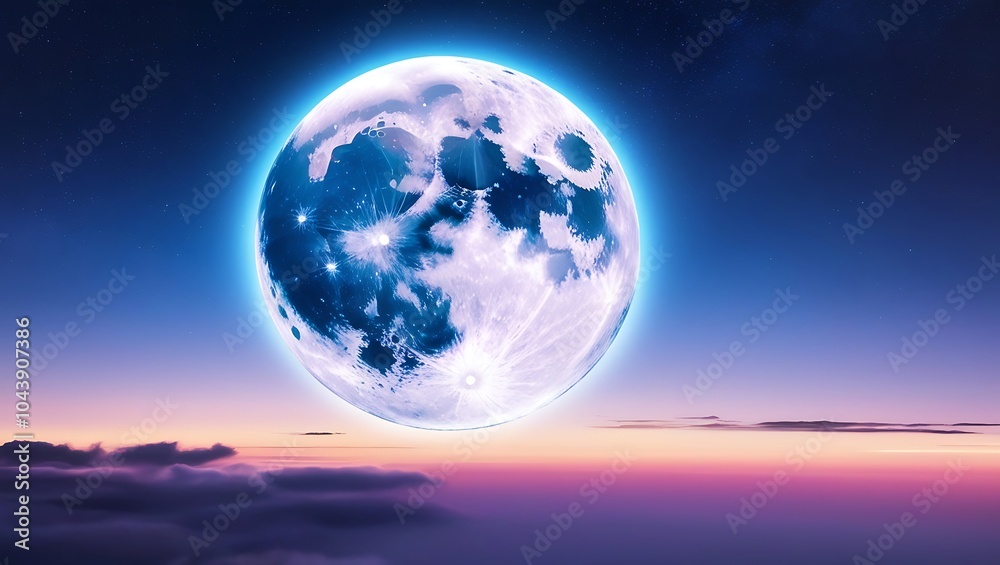 Serene moon wallpaper featuring soft clouds and a glowing full moon Serene moon wallpaper featuring soft clouds and a glowing full moon