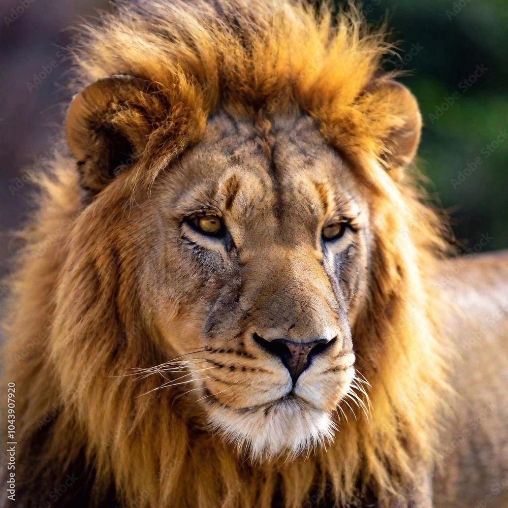 A close-up photo of a lion resting with its eyes half-closed, deep focus on its relaxed facial features and mane, eye-level shot capturing a peaceful and contemplative moment A close-up photo of a lion resting with its eyes half-closed, deep focus on its relaxed facial features and mane, eye-level shot capturing a peaceful and contemplative moment