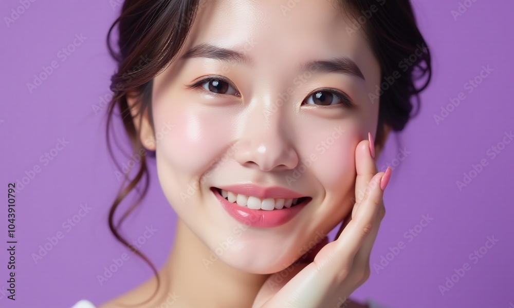 Beautiful portrait Asian Korean woman makeup of cosmetic Beautiful portrait Asian Korean woman makeup of cosmetic